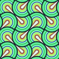 Seamless pattern with circles, abstract geo, geometric background, seamless fabric print