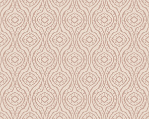 Fototapeta premium Seamless ikat pattern with waves for fabric, textile, wallpaper, book cover, wrapping paper, beige seamless textured background 