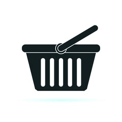 Shopping cart flat vector icon black. Buy icon. Market flat vector. Vector illustration eps 10