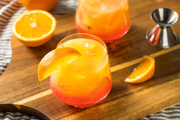 Boozy Refreshing Tequila Sunrise Cocktail