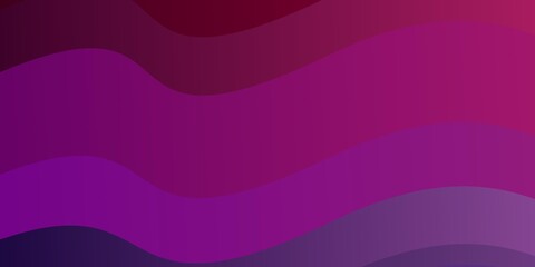 Dark Purple, Pink vector template with curved lines. Abstract illustration with bandy gradient lines. Pattern for booklets, leaflets.