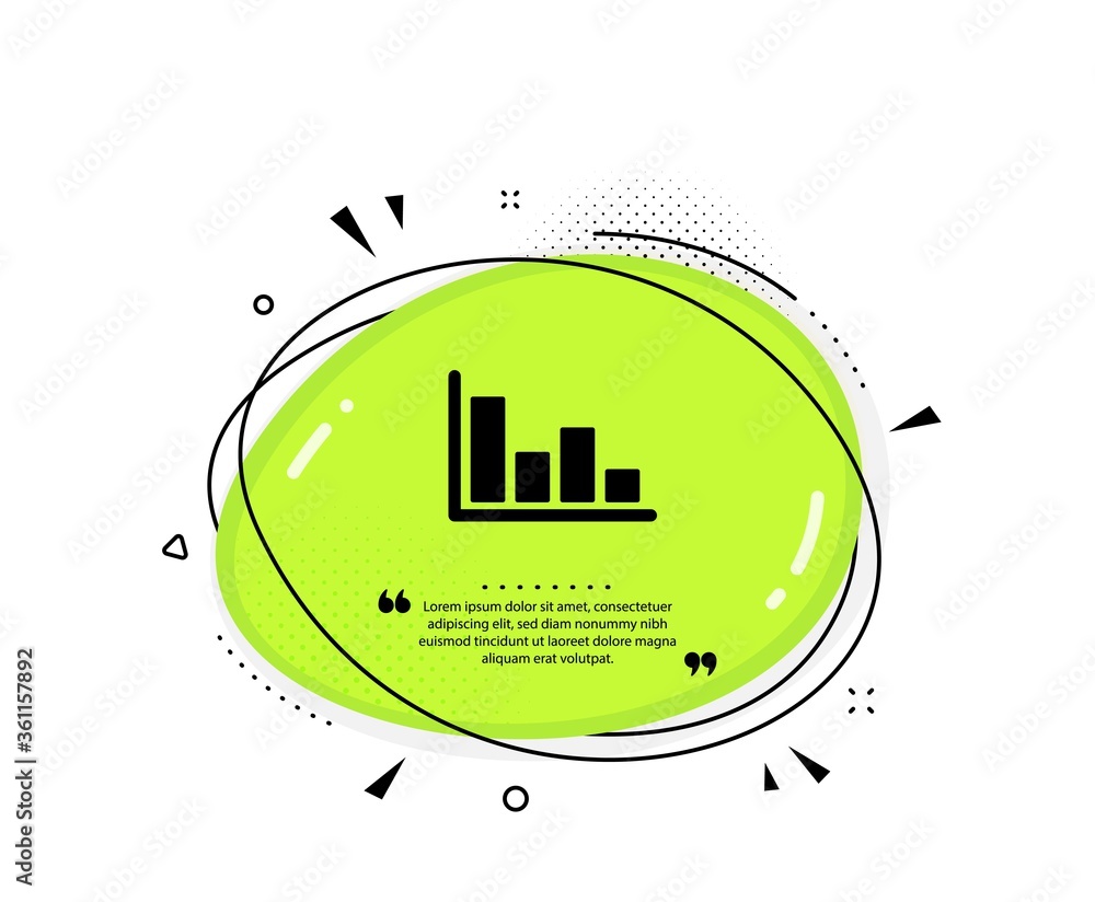 Poster histogram column chart icon. quote speech bubble. financial graph sign. stock exchange symbol. busin