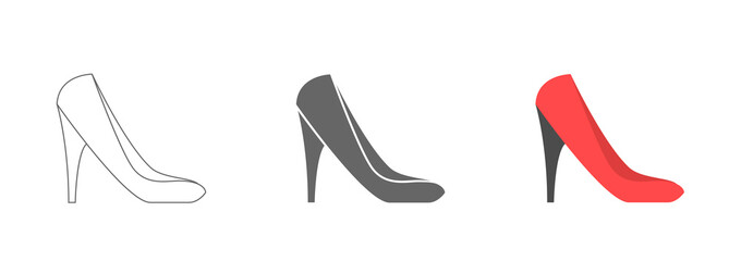 Women's shoes with high heels. Graphics. Image for store, company, business logo