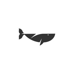 whale in the sea logo design