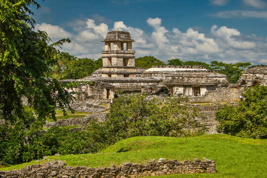 Mayan archeological site in Palenque in Mexico