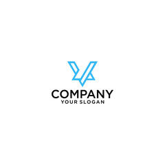 Modern icon design V letter shape element with business card template. Best for identity and logotypes.