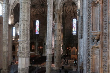 Elaborate pillars in a monastery 