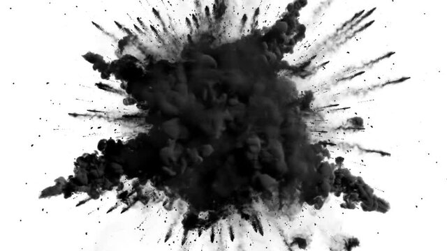 Underwater Smoke Charcoal Blast Slowmotion with Alpha Channel