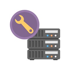 Computer server settings icon. Database configuration sign. Web hosting preferences.