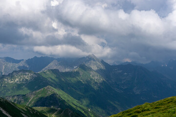 Storm clouds over the mountain range. Tatra Mountains.