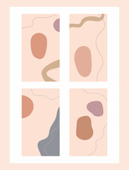 Set of abstract templates for social platforms. Modern vector illustration.