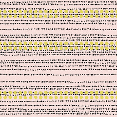 Vector seamless pattern with geometric brush strokes elements. Memphis geometric outline trendy modern style. 