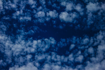 Clouds on the blue sky. Background, texture.