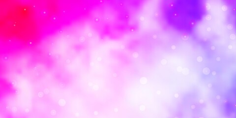 Light Purple, Pink vector background with small and big stars. Shining colorful illustration with small and big stars. Pattern for wrapping gifts.