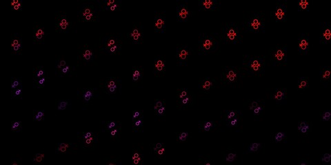 Dark Pink, Red vector template with businesswoman signs.