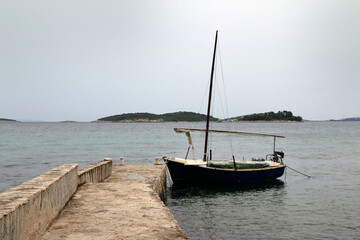 cute sailing boat in Orebic, Croatia
