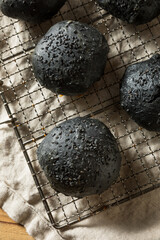 Homemade Charcoal Black Hamburger Buns