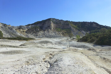 The crater of the  Solfatara volcano in Pozzuoli near Naples. 