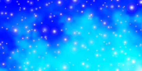 Light BLUE vector background with small and big stars. Modern geometric abstract illustration with stars. Theme for cell phones.
