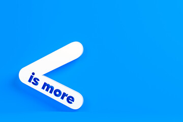 3d illustration, sign, less is more