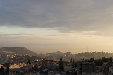Nazareth City at sunset.