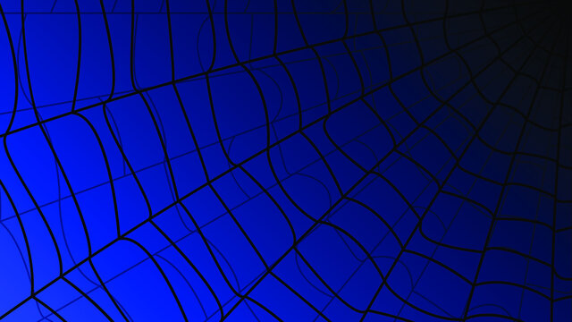 Spider Web On Dark Blue Background Halloween Design Elements Spooky Scary Horror Decor Vector