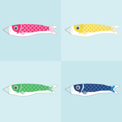 Colourful flag carp or Koinobori to celebrate Children's Day, a national holiday in Japan