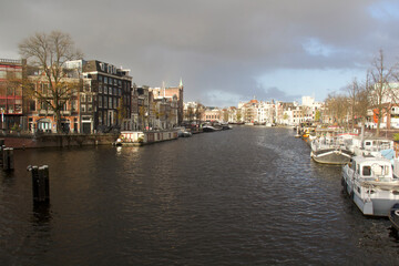 Fototapeta na wymiar Amstel River in Amsterdam