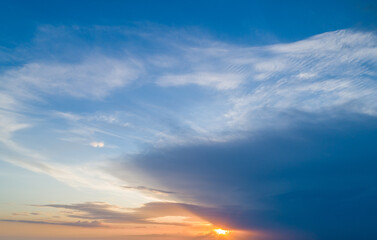 Fototapeta na wymiar Sunset sky with multicolor clouds