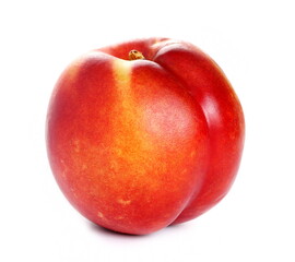 Fresh peach fruit isolated on white background