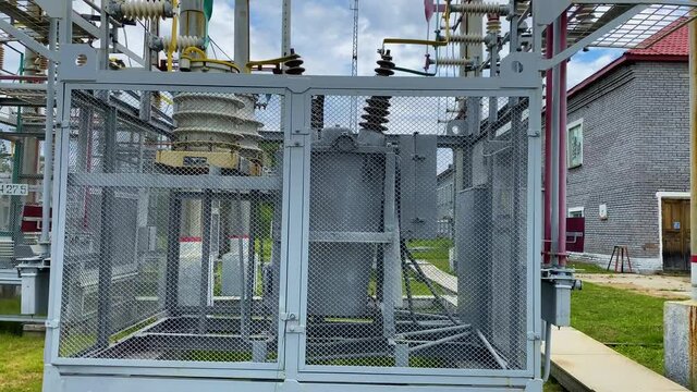 Open switchgear at step-down AC substation