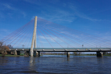 Fototapeta na wymiar The bridge over the river Elbe between Radebeul and Niederwartha near Dresden