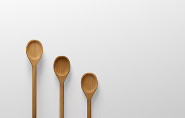 spoons on white background