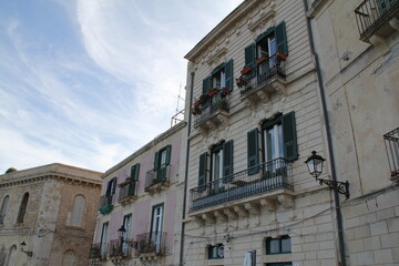 Fototapeta na wymiar little street in the Sicily with the blue sky