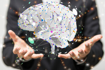 science AI smart brain artificial system network digital