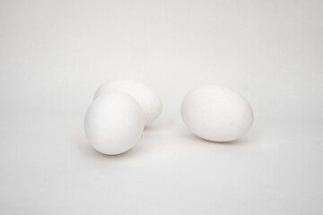 White eggs white background. White in White