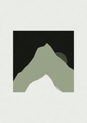Candy Pink color Mountains rocks silhouette art logo design illustration