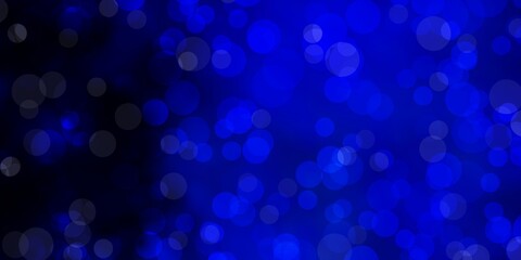 Dark BLUE vector texture with disks. Modern abstract illustration with colorful circle shapes. New template for a brand book.