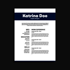 Professional Resume Design Jobs Vector  Template