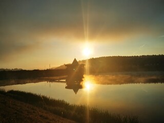 sunrise over the river