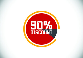 90% off discount promotion sale Brilliant poster. Sale and discount labels. Price off tag icon. special offer