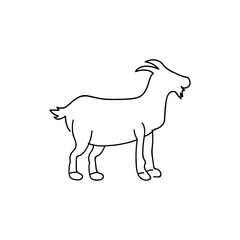Obraz premium Hand drawn doodle line art goat design for design element