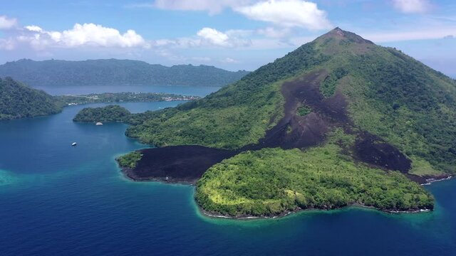 Gunung Api Volcano lava flow DRONE
