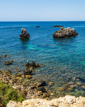 Island of Tabarca in Spain. Crystal-clear turquoise water. Province of Alicante. Spain