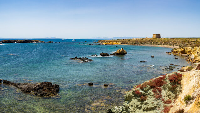 Island of Tabarca in Spain. Crystal-clear turquoise water. Province of Alicante. Spain