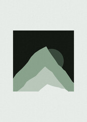 Peach Pearl color Mountains rocks silhouette art logo design illustration