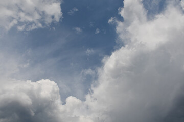 Beautiful white fluffy clouds on a blue sky