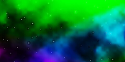 Obraz premium Light Multicolor vector template with neon stars. Shining colorful illustration with small and big stars. Design for your business promotion.