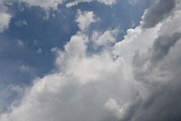 Beautiful white fluffy clouds on a blue sky