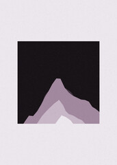 Marine Blue color Mountains rocks silhouette art logo design illustration